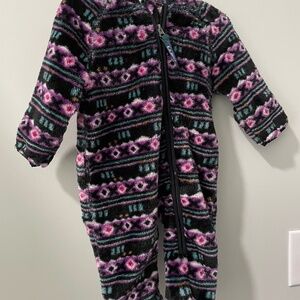 LL Bean Infant Plush Bunting 0-3 months Print